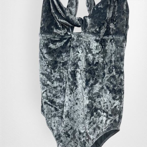 Aerie Women's Blue and Silver Bodysuit Medium M - Picture 2 of 7